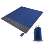 Estera de picnic de bolsillo de tela a cuadros impermeable de poliéster Estera de playa para acampar al aire libre, tamaño: 2.1 x 2 m