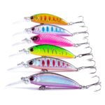 HENGJIA 10 PCS Long Throw Bionic Cocked Mouth Fake Bait Pesca Anzuelos triples de tres mordazas, 10 PCS 6 - Imagen 3