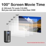 Broyy A5 1920x1080p 200 lúmenes Multifunción Portátil Portátil LED Proyector digital HD con altavoz Bluetooth, Android 7.1, 2G + 16GB, Tapones de EE. UU. - Imagen 2