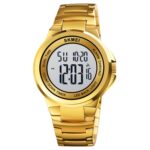 SKMEI 1712 Dual Time LED Digital Display Reloj electrónico con correa de acero inoxidable luminosa