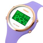 SKMEI 1720 esfera redonda LED pantalla digital correa de silicona luminosa reloj electrónico