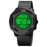 SKMEI 1736 Triplicate Dial redondo Timing LED Digital Display Luminous Electronic Watch