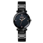 SKMEI 9180 Starry Sky Dial Reloj de cuarzo con correa de acero inoxidable para damas