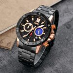 SKMEI 9235 Hombres Fase lunar Cronómetro Correa de acero inoxidable Reloj de cuarzo - Imagen 2