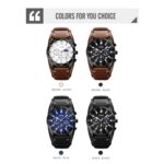 SKMEI 9249 Hombres Fase lunar Calendario Cronómetro Correa de cuero Reloj de cuarzo - Imagen 3