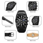 SKMEI 9249 Hombres Fase lunar Calendario Cronómetro Correa de cuero Reloj de cuarzo - Imagen 4