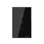 Sonoff T3 US-TX 433 RF WIFI Interruptor táctil de pared con control remoto inteligente, enchufe de EE. UU., Three Buttons
