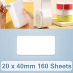 Etiquetas engomadas térmicas del papel de etiqueta de la impresión para NiiMbot D101/D11, 20 x 40mm 160 Sheets White