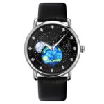 SKMEI 9283 Reloj de cuarzo resistente al agua con espejo de cristal y hebilla de acero inoxidable, Leather Belt