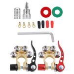 1 par de terminales de batería de coche conectores de Cables de desconexión rápida, con llave L + Terminal + almohadilla de aislamiento + cepillo