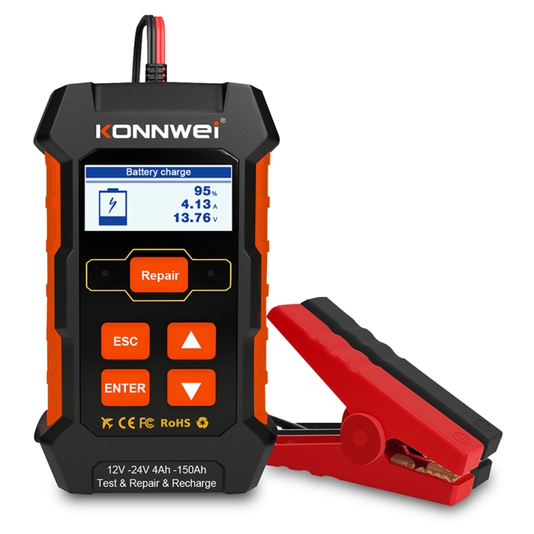 EDA004802701A.jpg KONNWEI KW520 12V / 10A 24V / 5A Probador de batería de automóvil 3 en 1 con detección, reparación y función de carga, KW520 - Imagen 1