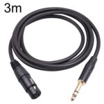 Cable de micrófono hembra de 6,35 mm 1/4 TRS macho a XLR de 3 pines, 3m