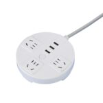 Enchufe multifuncional de escritorio con cable e interfaz USB, 1.8m