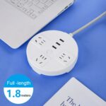 Enchufe multifuncional de escritorio con cable e interfaz USB, 1.8m - Imagen 2