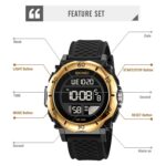 SKMEI 2099 Reloj de pulsera digital luminoso impermeable al aire libre multifuncional para hombres hasta 50 m - Imagen 3