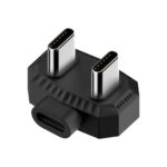 Micrófono Lavalier Adaptador de carga en forma de U Convertidor OTG, 8 Pin to Dual USB-C / Type-C