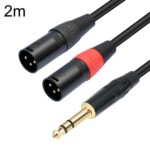 TC145YXK108RE-10 Cable de audio de 6,35 mm 1/4 TRS macho a doble XLR macho, 2m