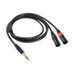 TC145YXK108RE-10 Cable de audio de 6,35 mm 1/4 TRS macho a doble XLR macho, 2m - Imagen 2