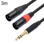 TC145YXK108RE-10 Cable de audio de 6,35 mm 1/4 TRS macho a doble XLR macho, 3m