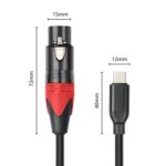 Cable de audio TY03RE tipo C macho a XLR hembra para micrófono dinámico, 1m - Imagen 2