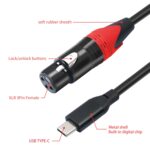 Cable de audio TY03RE tipo C macho a XLR hembra para micrófono dinámico, 1m - Imagen 3