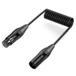 Cable de cobre puro en espiral, blindado y balanceado para micrófono de audio, longitud: 0,5 m, XLR 3 Pin Male to XLR 3 Pin Female