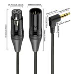 Cable de audio en espiral en ángulo recto con núcleo de cobre y conector chapado en oro, longitud: 0,5 m, 3.5mm to XLR Male - Imagen 2