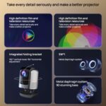 Proyector plegable con soporte PTZ HiSilicon 352 Android 9.0 1080P 280ANSI TZ-1, EU Plug - Imagen 3