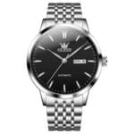 Reloj mecánico con calendario doble y diamantes para hombre OLEVS 7048
