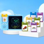 8.5 inch Children Early Education Drawing Board Card English Audiobooks, Blue / 112 Cards