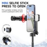 F07 410mm Mini Portable Wireless Remote Control Quadrapod Selfie Stick, with 1pc D9 Fill Light - Imagen 2