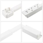 UK Plug Square Power Outlet Extender Power Socket Extension Tool With USB / Type-C Fast Charging, 3 AC + USB, UK Plug - Imagen 4