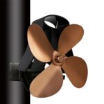 YL-105 Ventilador de estufa para chimenea accionado por calor de aluminio de 4 aspas, YL-105 (Bronze) - Imagen 2