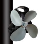 YL-105 Ventilador de estufa para chimenea accionado por calor de aluminio de 4 aspas, YL-105 (Grey) - Imagen 2