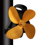 YL-105 Ventilador de estufa para chimenea accionado por calor de aluminio de 4 aspas, YL-105 (Gold) - Imagen 2