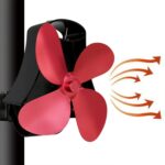 YL-105 Ventilador de estufa para chimenea accionado por calor de aluminio de 4 aspas, YL-105 (Rose Red)