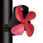 YL-105 Ventilador de estufa para chimenea accionado por calor de aluminio de 4 aspas, YL-105 (Rose Red) - Imagen 2