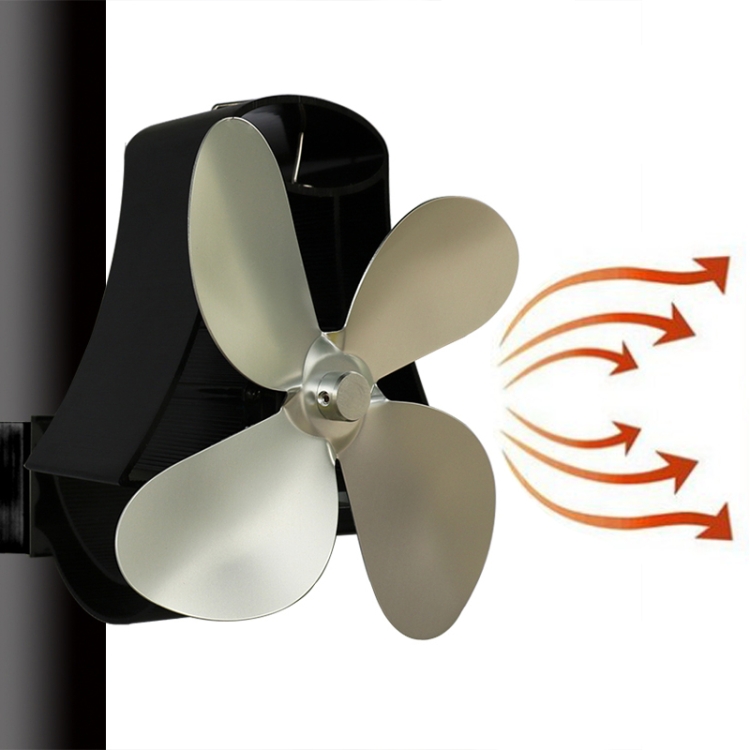 EF0029S.jpg YL-105 Ventilador de estufa para chimenea accionado por calor de aluminio de 4 aspas, YL-105 (Silver) - Imagen 1