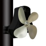YL-105 Ventilador de estufa para chimenea accionado por calor de aluminio de 4 aspas, YL-105 (Silver) - Imagen 2