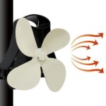 YL-105 Ventilador de estufa para chimenea accionado por calor de aluminio de 4 aspas, YL-105(White)