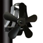 YL-106 Ventilador de estufa de chimenea accionado por calor de aluminio de alta temperatura de 5 aspas, YL-106 (Black) - Imagen 2