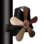 YL-106 Ventilador de estufa de chimenea accionado por calor de aluminio de alta temperatura de 5 aspas, YL-106 (Bronze)
