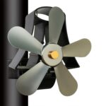YL-106 Ventilador de estufa de chimenea accionado por calor de aluminio de alta temperatura de 5 aspas, YL-106 (Grey)