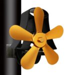 YL-106 Ventilador de estufa de chimenea accionado por calor de aluminio de alta temperatura de 5 aspas, YL-106 (Gold) - Imagen 2