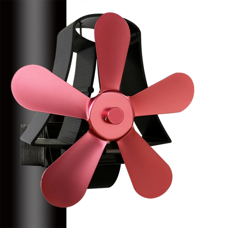 EF0030RR.jpg YL-106 Ventilador de estufa de chimenea accionado por calor de aluminio de alta temperatura de 5 aspas, YL-106 (Rose Red) - Imagen 1