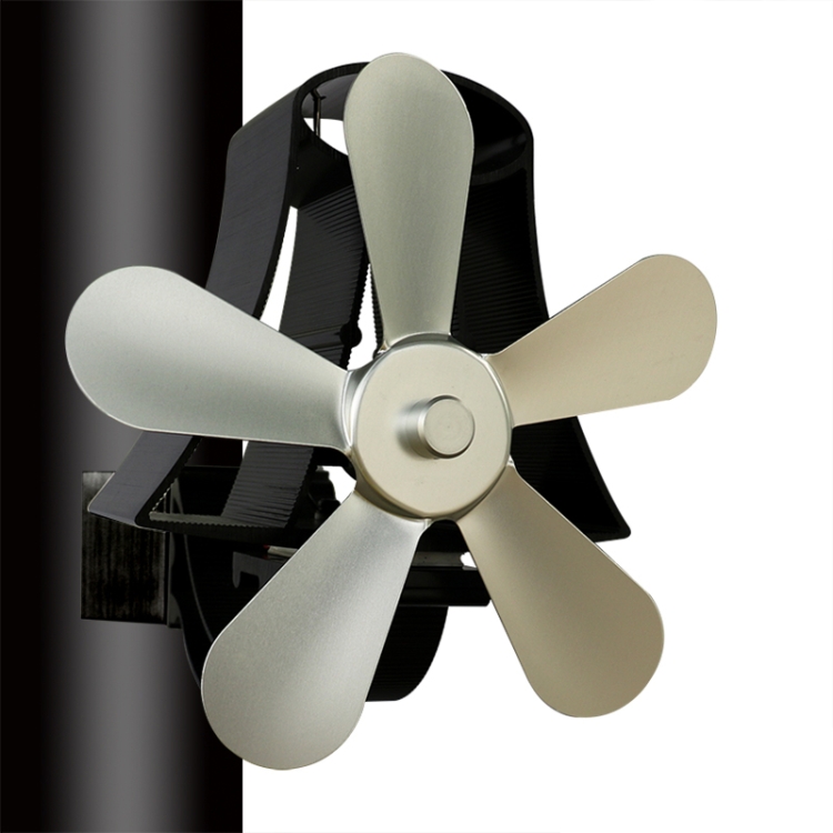 EF0030S.jpg YL-106 Ventilador de estufa de chimenea accionado por calor de aluminio de alta temperatura de 5 aspas, YL-106 (Silver) - Imagen 1