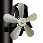 YL-106 Ventilador de estufa de chimenea accionado por calor de aluminio de alta temperatura de 5 aspas, YL-106 (Silver) - Imagen 2