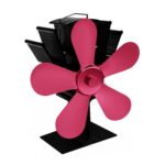 YL602 Ventilador de estufa de chimenea accionado por calor de metal de alta temperatura de 5 aspas, YL602 (Rose Red)