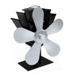 YL602 Ventilador de estufa de chimenea accionado por calor de metal de alta temperatura de 5 aspas, YL602 (Silver)