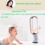 Ventilador eléctrico sin hojas para escritorio con Control remoto y cabezal móvil silencioso para el hogar de 16 pulgadas - Imagen 3